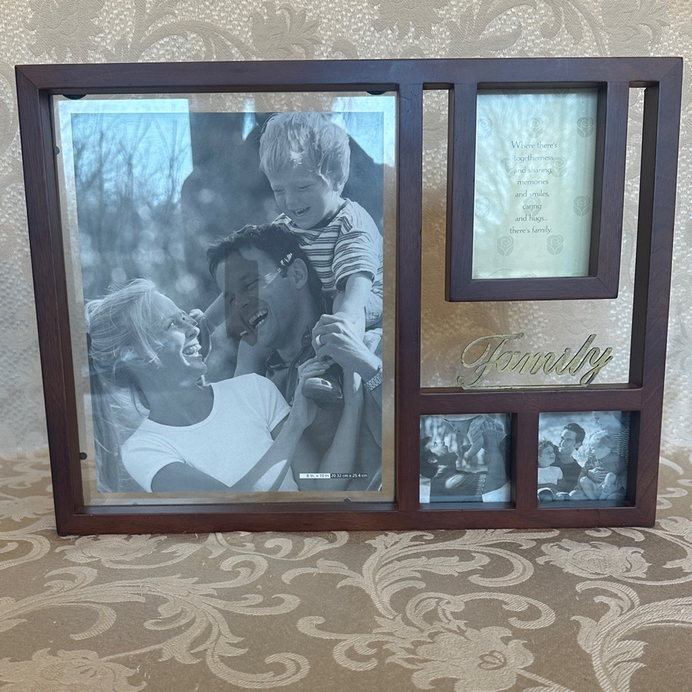 Carlton Cards Multi-Opening Family Photo Frame in Dark Brown